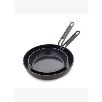 Greenpan Stanley Tucci 20 cm+26 cm 2'li Milano Siyah Kızartma Tava