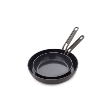 Greenpan Stanley Tucci 20 cm+26 cm 2'li Milano Siyah Kızartma Tava