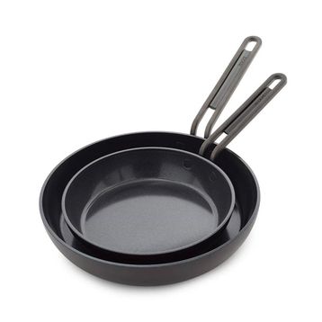 Greenpan Stanley Tucci 20 cm+26 cm 2'li Milano Siyah Kızartma Tava
