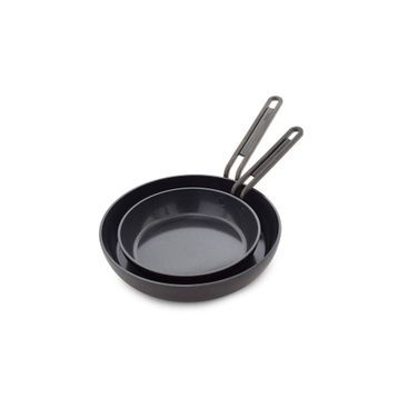 Greenpan Stanley Tucci 20 cm+26 cm 2'li Milano Siyah Kızartma Tava