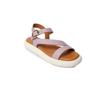 Greyder 4Y2TS59007 Lila Hakiki Deri Topuklu Kadın Sandalet