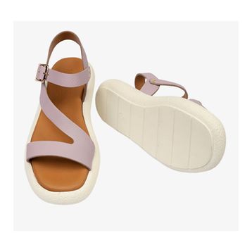 Greyder 4Y2TS59007 Lila Hakiki Deri Topuklu Kadın Sandalet