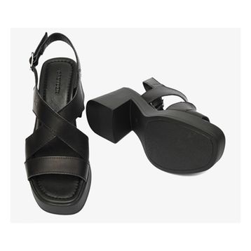 Greyder 4Y2US59099 Siyah Hakiki Deri Topuklu Kadın Sandalet