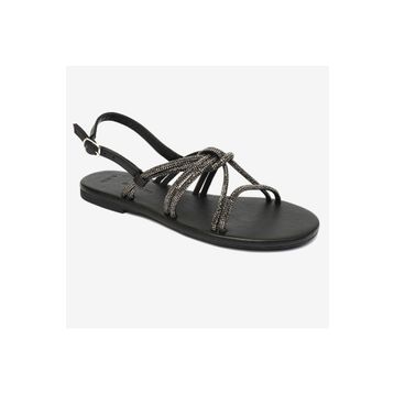Greyder 4Y2WS59102 Platin Hakiki Deri Taşlı Kadın Sandalet