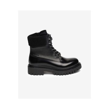 Greyder 5K2UB35341 Kadın Siyah Hakiki Deri Military Bot
