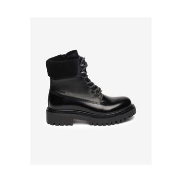 Greyder 5K2UB35341 Kadın Siyah Hakiki Deri Military Bot