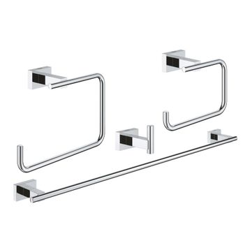 Grohe 40778001 Essentials Cube Dörtlü Banyo Aksesuar Seti