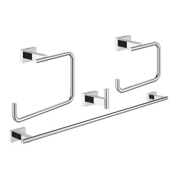 Grohe 40778001 Essentials Cube Dörtlü Banyo Aksesuar Seti