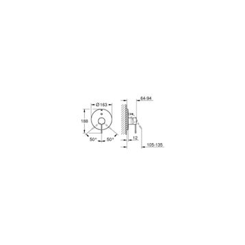 Grohe Essence New Hard Graphite Ankastre Duş Bataryası
