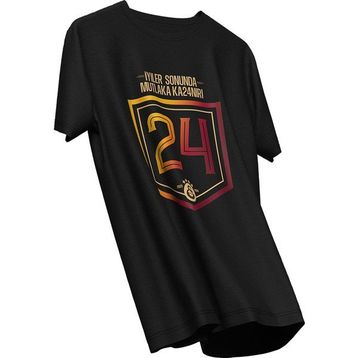 GS Store C241367 Siyah Galatasaray 24 Şampiyonluk Erkek Çocuk T-shirt