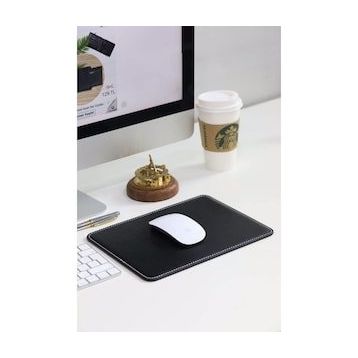 Guard 26x20 cm Dikiş Detaylı Siyah Deri Mouse Pad