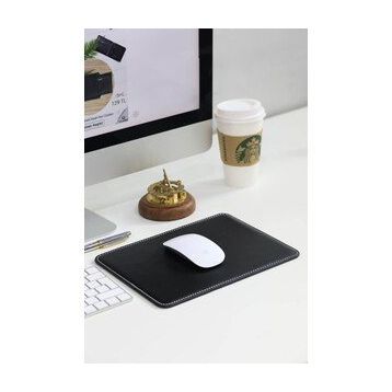 Guard 26x20 cm Dikiş Detaylı Siyah Deri Mouse Pad