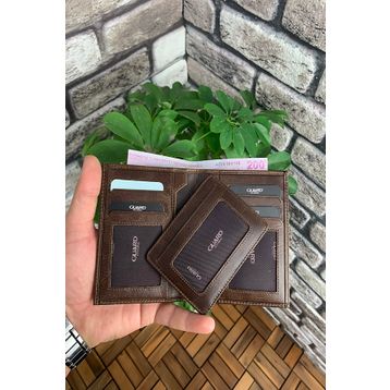 Guard Antik Kahverengi Gizli Kartlıklı Deri Erkek Cüzdanı