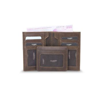 Guard Antik Kahverengi Gizli Kartlıklı Deri Erkek Cüzdanı