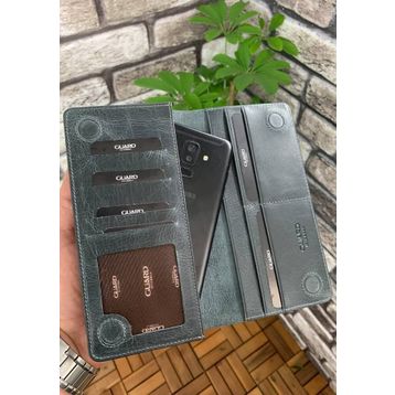 Guard Antik Siyah Telefon Girişli Deri Erkek Kadın Portföy Cüzdan