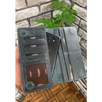 Guard Antik Siyah Telefon Girişli Deri Erkek Kadın Portföy Cüzdan