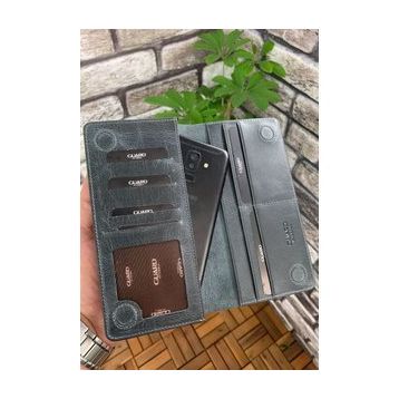 Guard Antik Siyah Telefon Girişli Deri Erkek Kadın Portföy Cüzdan
