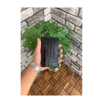 Guard Croco Baskılı Siyah Pasaport Kılıfı
