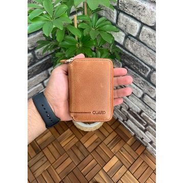 Guard Fermuarlı Antik Taba Deri Mini Cüzdan