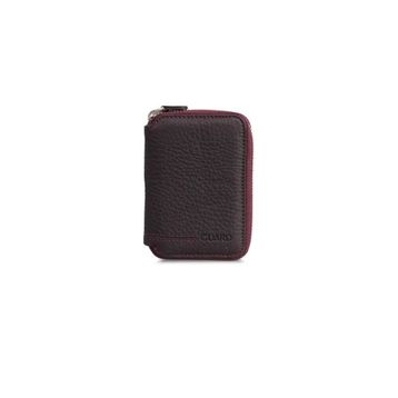 Guard Fermuarlı Bordo Deri Mini Cüzdan