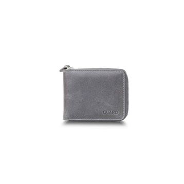 Guard P2265 Antik Gri Fermuarlı Yatay Mini Hakiki Deri Cüzdan