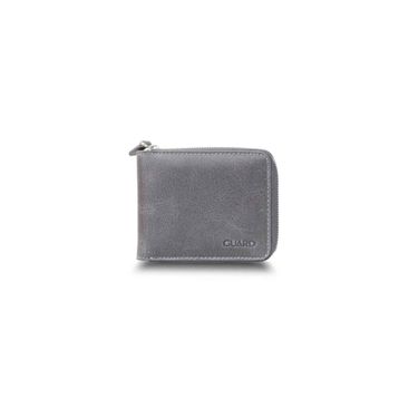 Guard P2265 Antik Gri Fermuarlı Yatay Mini Hakiki Deri Cüzdan