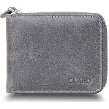 Guard P2265 Antik Gri Fermuarlı Yatay Mini Hakiki Deri Cüzdan