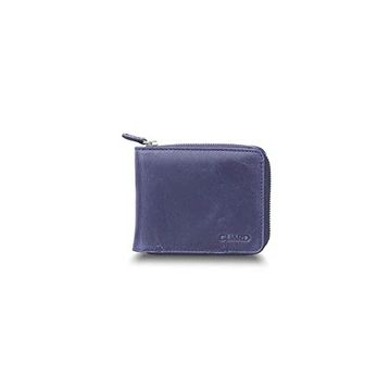 Guard P2265 Antik Lacivert Fermuarlı Yatay Mini Hakiki Deri Cüzdan
