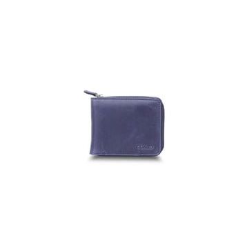 Guard P2265 Antik Lacivert Fermuarlı Yatay Mini Hakiki Deri Cüzdan