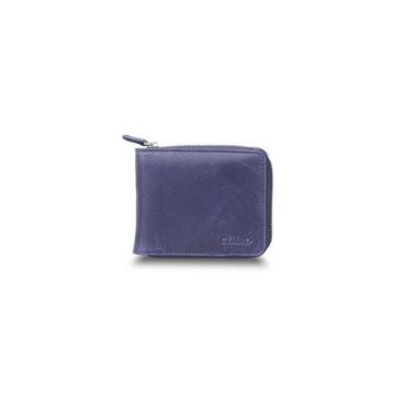 Guard P2265 Antik Lacivert Fermuarlı Yatay Mini Hakiki Deri Cüzdan
