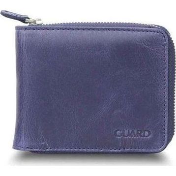 Guard P2265 Antik Lacivert Fermuarlı Yatay Mini Hakiki Deri Cüzdan