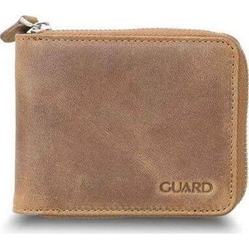 Guard P2265 Antik Taba Fermuarlı Yatay Mini Hakiki Deri Cüzdan