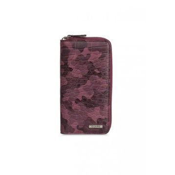 Guard P3016 Bordo Kamuflaj Baskılı Hakiki Deri Fermuarlı Cüzdan
