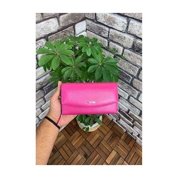 Guard Pembe Fermuarlı Deri Cüzdan