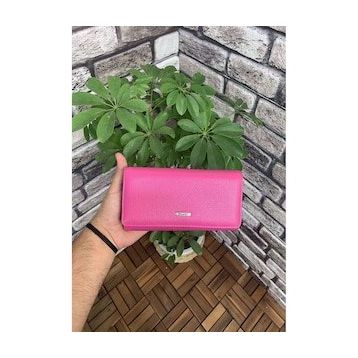 Guard Pembe Fermuarlı Deri Cüzdan