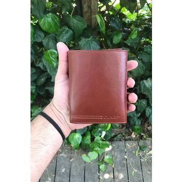 Guard T180 Çok Bölmeli Dikey Taba Deri Erkek Cüzdanı