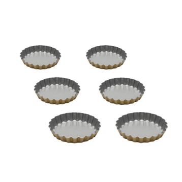 Guardini Anto 6'lı Silver Gold 12 cm Mini Tart Kalıbı Seti