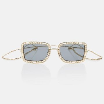 Gucci GG1112S 001 54-22 Kadın Füme Mat Camlı Altın Çerçeve Dikdörtgen Güneş Gözlüğü