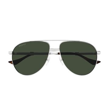 Gucci GG1440S 002 59-14 Erkek Yeşil Mat Camlı Gümüş Metal Damla Güneş Gözlüğü