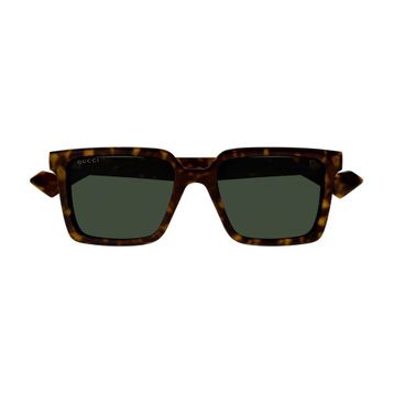 Gucci GG1540S 002 55-18 Kadın Yeşil Mat Camlı Kahverengi Asetat Dikdörtgen Güneş Gözlüğü