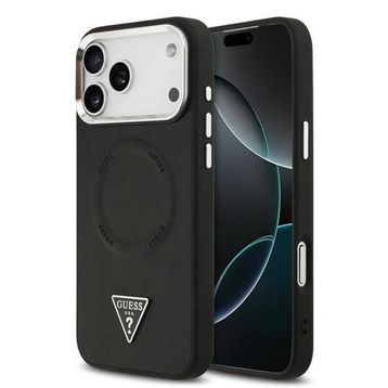 Guess iPhone 17 Pro 4G Büyük Metal Logolu Siyah Kılıf