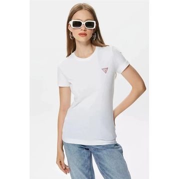 Guess W2YI44J1314-G011 Beyaz Slim Fit Kadın T-shirt