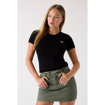 Guess W2YI44J1314-JBLK Bisiklet Yaka Siyah Kadın T-shirt