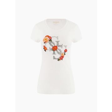 Guess W4RI08KA0Q1-G011 Beyaz Kadın T-shirt