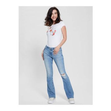 Guess W4RI08KA0Q1-G011 Beyaz Kadın T-shirt