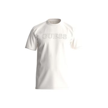 Guess Z2YI11J1314SCFY-SS ALPHY Krem Erkek Bisiklet Yaka T-Shirt