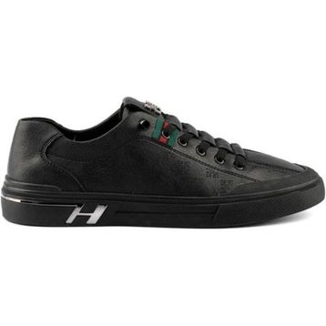 Guja 24510-3 Siyah Erkek İthal Taban Monogram Baskılı Sneaker Spor Ayakkabı