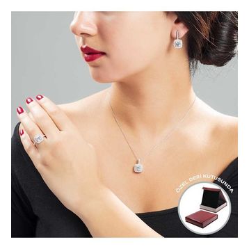Gül Endam Starlight Diamond Pırlanta Montür Asimetrik 925 Ayar Gümüş Bayan Beştaş Yüzük - Beyaz