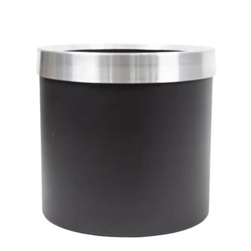 Güleç Yapay Çiçek 30*30*30 Siyah Bilezikli Metal Saksı