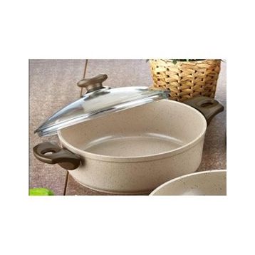 Gülsan Safran Granit 22 cm Basık Pilav ve Karnıyarık Tencere